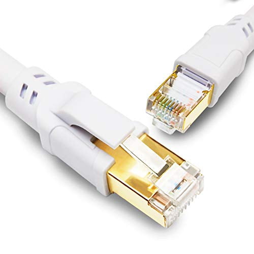 Cat 8 Ethernet Cable 10FT High Speed 2000MHz 40Gbps Byzane SFTP Flat Internet Network Cable 2 Pack with Gold Plated RJ45 Connector for Router,Modem,PC,Switch,Hub,Laptop,POE,PS5,PS4,X-Box,Black 